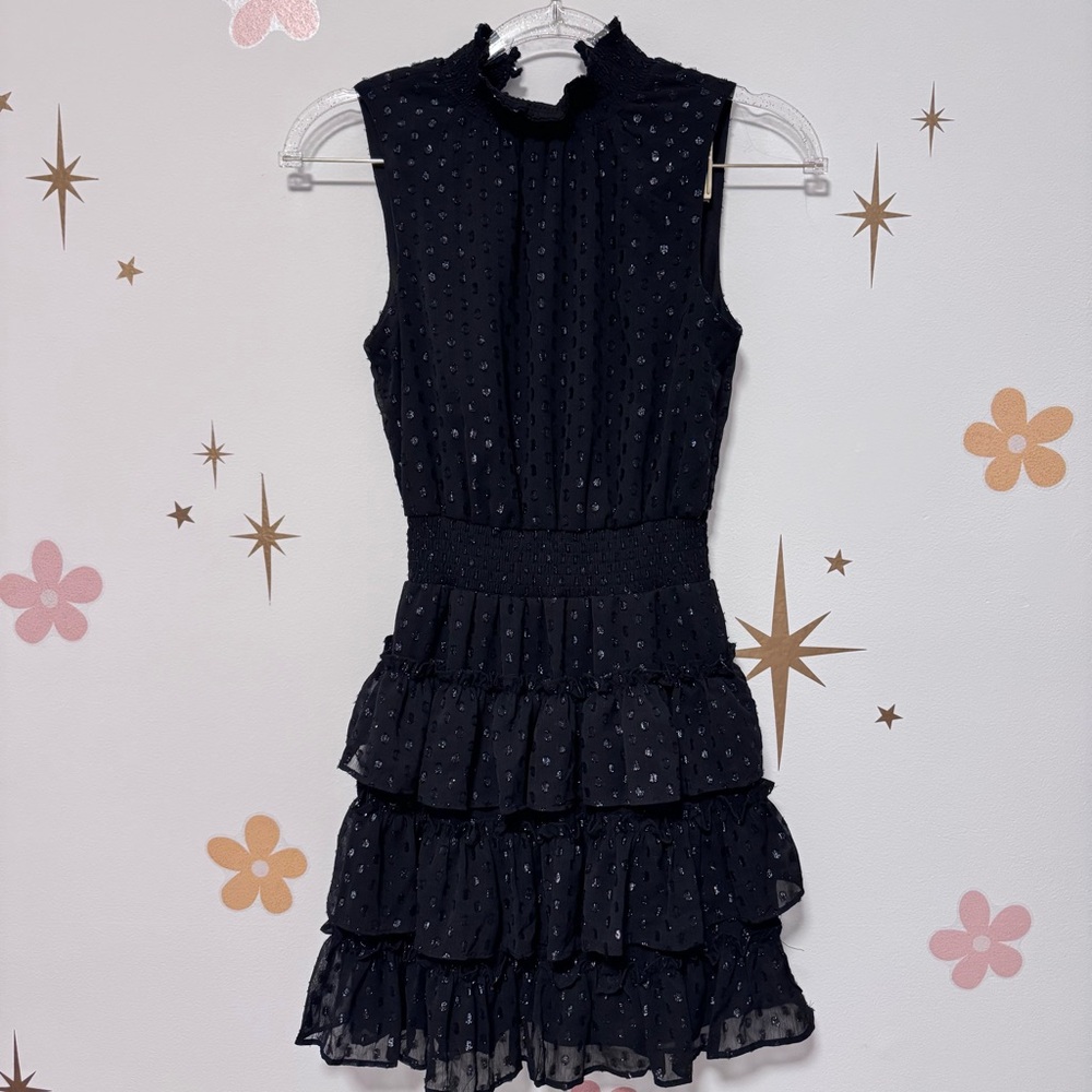 Altar'd State Navy Ruffled Mini Dress